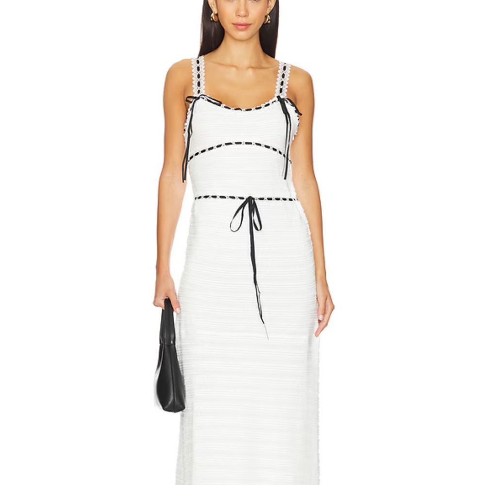 For Love And Lemons Mayfair Cream and Black Lace Dress